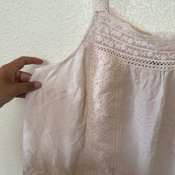 Torrid Cream Lightweight Brushed Cotton Tank Top with Lace Trim Size 1X - Picture 5 of 11